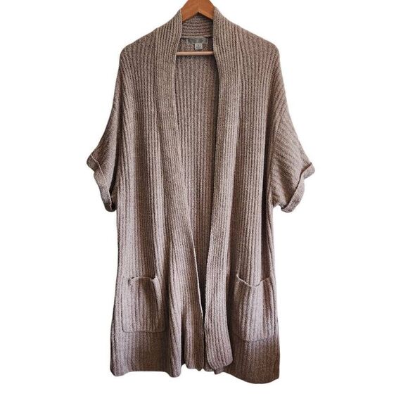 Barefoot Dreams Cardigan Sweater Womens XL  CozyChic Lite Ribbed Short Sleeve Lo - Picture 1 of 5